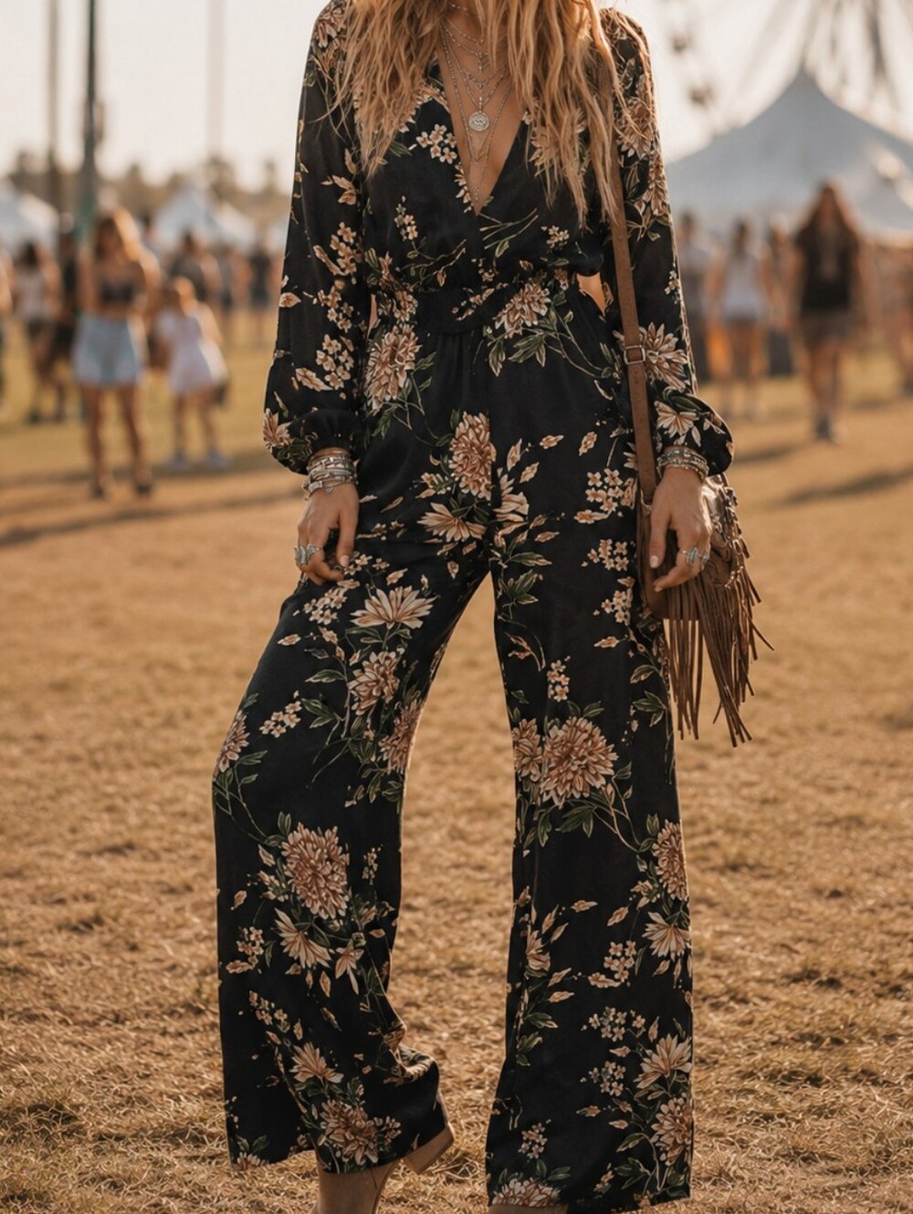 Festival Favorite Garden Floral Wide-Leg Jumpsuit